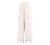 Cargo Pants Girls Full Length Trouser Kids Cotton Elasticated High Waist Joggers Baggy Straight Wide Leg Pants Y2K Vintage Jogging Streetwear Sports Games School Outdoor 5-16 Years Khaki 9 Years