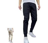 Cargo Pants, Men's High-Stretch Multi-Pocket Overalls, Durable Comfortable Pants with Great Storage Capacity (Black,38)