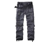 Cargo Pants Women Baggy Camo Tactical Pants Straight Leg Casual Y2K Work Trousers with 9 Pockets No Belt, Gray, 16