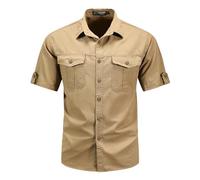 Cargo Shirts for Men Short Sleeve Deals, Stylish Tactical Combat Work Shirt Multic Pockets Military Workout Hiking T-Shirts Slim Summer PulloverOutdoor Running Plain Tees Blouses Plus Size S-XXL
