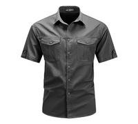 Cargo Shirts for Men Short Sleeve Deals, Stylish Tactical Combat Work Shirt Multic Pockets Military Workout Hiking T-Shirts Slim Summer PulloverOutdoor Running Plain Tees Blouses Plus Size S-XXL