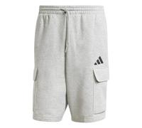 adidas Men's Essentials FEELCOZY Fleece Cargo Short, Medium Grey Heather/Black, XXL