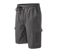 Cargo Shorts for Men Classic Plain Chino Shorts Summer Elasticated Waist Drawstring Capri Shorts Front Zipper Button Shorts Casual Cotton Loose Knee Length Shorts with Multi Pocket M-3XL UK Clearance