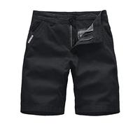 Cargo shorts For Men Uk Classic Straight Leg Cropped Trousers Regular Fit Knee Length Tracksuit Bottoms Casual Soild Color Pants With Elastic Waist Multi Pockets Utility Work Shorts For Outdoor