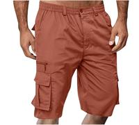 Cargo Shorts for Men UK Summer Elastic Waist Bermuda Hiking Work Mens Shorts with Zip Pockets Casual Knee Length Bermuda Outdoor Lightweight Jogger Gym Pants Rip-Stop Fabric Comfortable & Durable