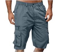 Cargo Shorts for Men UK Summer Elastic Waist Bermuda Hiking Work Mens Shorts with Zip Pockets Casual Knee Length Bermuda Outdoor Lightweight Jogger Gym Pants Rip-Stop Fabric Comfortable & Durable