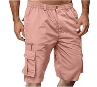 Cargo Shorts for Men UK Summer Elastic Waist Bermuda Hiking Work Mens Shorts with Zip Pockets Casual Knee Length Bermuda Outdoor Lightweight Jogger Gym Pants Rip-Stop Fabric Comfortable & Durable