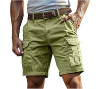 Cargo Shorts for Men UK Summer Elastic Waist Bermuda Hiking Work Mens Shorts with Zip Pockets Casual Knee Length Bermuda Outdoor Lightweight Jogger Gym Pants Rip-Stop Fabric Comfortable & Durable