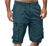 Cargo Shorts for Men UK Summer Elastic Waist Bermuda Hiking Work Mens Shorts with Zip Pockets Casual Knee Length Bermuda Outdoor Lightweight Jogger Gym Pants Rip-Stop Fabric Comfortable & Durable