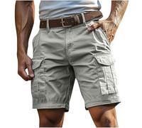 Cargo Shorts for Men UK Summer Elastic Waist Bermuda Hiking Work Mens Shorts with Zip Pockets Casual Knee Length Bermuda Outdoor Lightweight Jogger Gym Pants Rip-Stop Fabric Comfortable & Durable