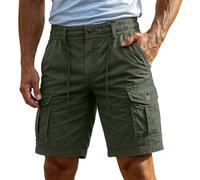 Cargo Shorts for Men Work Short Casual Zipper Button Pant Loose Fit Leightweight Workout Pants Summer Outdoor Relaxed Fit Hiking Shorts with Pockets (Green-i, XXXL)
