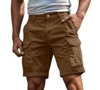 Cargo Shorts for Men Work Short Casual Zipper Button Pant Loose Fit Leightweight Workout Pants Summer Outdoor Relaxed Fit Hiking Shorts with Pockets (Coffee-e, XXL)
