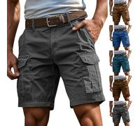 Cargo Shorts Men Casual Summer Mens Shorts with Pockets Cotton Knee Length Golf Short Pants Regular Fit Combat Work Short Pants Lightweight Trendy Mens Pant for Walking Hiking Camping