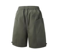Cargo Shorts Men Summer Outdoor Casual Multi Pockets Combat Hiking Short Trousers Elasticated Waist Walking Relaxed Fit Big & Tall Athletic Work Gym Shorts No Belt, Army Green, 5XL