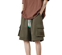 Cargo Shorts Men's 3/4 Shorts Men's Sports with Pockets Short Trousers Man Summer Outdoor Sports Jogging Bottoms Short Hiking Trousers Men's Elastic Quick-Drying Cargo Shorts Men's Slim Fit 7XL,