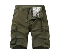 Cargo Shorts Men's Cotton Cargo Shorts Summer Hiking Trousers Short Sports Work Shorts Outdoor Sports Shorts Autumn Leisure Shorts Elastic Waist Work Shorts with Pockets, O Army Green, XL