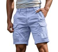 Cargo Shorts Men's Short Trousers Summer Cargo Shorts Bermuda Shorts Knee-Length Cotton Many Pockets Work Shorts Straight Leg Retro Shorts Short Cargo Trousers Hiking Trousers Sports Trousers Baggy, A