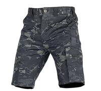 Cargo Shorts with Multi-Pockets for Mens Lightweight Hiking Cycling Elasticated Waist Trousers Vintage Work Joggers Trouser Combat Casual Cotton Loose Summer Pant
