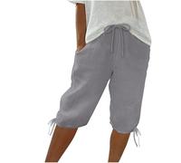 Cargo Shorts Women Baggy Shorts Hot Pants Women Activewear Tennis Clothes Ladies Joggers Plus Size Sportswear Beach Trousers Lace Up Half Straight Leg Thin Solid Color Workwear