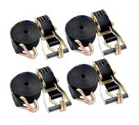 Cargo Strap Lashing ， 4 Pack 9.8-49.2' Cargo Straps Ratcheting for Trailers Trucks Kayaks Motorcycles, Tie Down Lashing with Double J Hooks(Black,4.0m/13.1Ft)