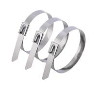 Cargo Straps， 20/40Pcs Stainless Steel Reusable Self-Sealing Fastening Ring Cable Tie Multi-Purpose Metal Hardware Organizer(4.6 * 300mm,20pcs)