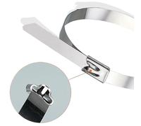 Cargo Straps， Ca 60/20Pcs Stainless Steel Reusable Self-Sealing Fastening Ring Cable Tie Multi-Purpose Metal Hardware Organizer60PCS(60Pcs,4.6X300MM)