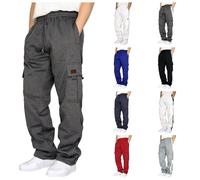 Cargo Sweatpants for Men Heavyweight Fleece Casual Loose Fit Athletic Jogging Bottoms 2023 Autumn Winter Drawstring Elasticated Waist Cargo Work Trousers with Pockets