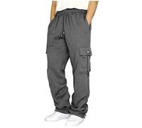 Cargo Sweatpants for Men Heavyweight Fleece Casual Loose Fit Athletic Jogging Bottoms 2023 Autumn Winter Drawstring Elasticated Waist Cargo Work Trousers with Pockets