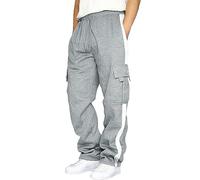 Cargo Sweatpants for Men Heavyweight Fleece Casual Loose Fit Athletic Jogging Bottoms 2023 Autumn Winter Drawstring Elasticated Waist Cargo Work Trousers with Pockets