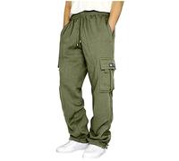 Cargo Sweatpants for Men Heavyweight Fleece Casual Loose Fit Athletic Jogging Bottoms 2023 Autumn Winter Drawstring Elasticated Waist Cargo Work Trousers with Pockets