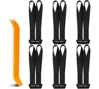 Cargo Tie Down Door Hook Straps, Two Loops Roof Rack Straps Kits Universal for Car Roof Bag, 6 Straps Compatible with Most Car Top Luggage, Waterproof, More Solid, Registered Patent