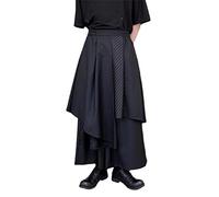 Cargo Trousers Casual Skirt Trousers for Men, Loose Harem Trousers with Wide Leg in Japanese Style, Kendo Culottes, Summer Work Trousers Men Lined, black, L