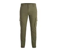 Cargo Trousers Cuffed Hem - male - Jack & Jones - Slim-fit Trousers - Green - W31 L32 - Trousers W31 L32