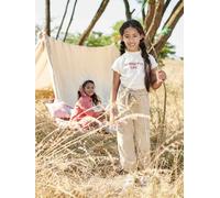 Cargo Trousers for Girls in Loose-Fitting Fabric sandy beige