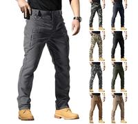 Cargo Trousers for Men Baggy Camouflage Work Pants Casual Lightweight Work Trousers Classic Durable Cargo Pants with Multipocket Outdoor Jogging Bottoms (Grey, S)