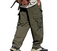 Cargo Trousers for Men - Black Cargo Work Pants Loose Fit Combat Trousers Outdoor Camping Hiking Trousers Lightweight Tracksuit Bottoms Pants Casual Business Pants Athletic Jogging Bottoms XXXL