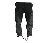 Cargo Trousers for Men, Elasticated Waist Sweatpants Multi-Pocket Work Joggers Lightweight Relaxed Fit Tracksuit Bottoms Drawstring Casual Walking Running Jogging Bottoms Black