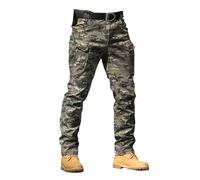 Cargo Trousers for Men UK Camouflage Multi Pocket Cargo Work Trouser Easy Care Safety Pant Elastic Waist Men Loose Fit Lightweight Trousers Combat Camo Trouser Outdoor Camping Hiking