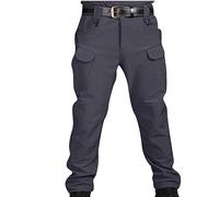 Cargo Trousers for Men UK Combat Elastic Waist Trousers Thicken Fleece Combat Pants Button Zipper Casual Multi-pocket Sports Trousers Pants Straight Leg Cargo Trousers Oversized Durable Trousers S-4XL