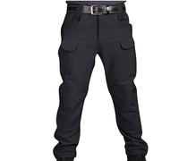 Cargo Trousers for Men UK Combat Elastic Waist Trousers Thicken Fleece Combat Pants Button Zipper Casual Multi-pocket Sports Trousers Pants Straight Leg Cargo Trousers Oversized Durable Trousers S-4XL