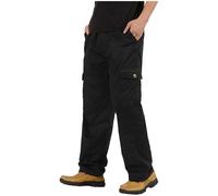 Cargo Trousers for Men UK Elastic Waist Work Pants Solid Combat Pant with Pockets Relaxed Fit Drawstring Bottoms Durable Utility Trouser Casual Daily Wear Plus Size M-6XL