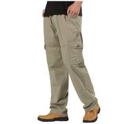 Cargo Trousers for Men UK Elastic Waist Work Pants Solid Combat Pant with Pockets Relaxed Fit Drawstring Bottoms Durable Utility Trouser Casual Daily Wear Plus Size M-6XL
