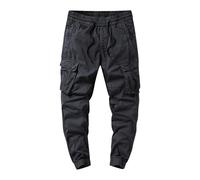 Cargo Trousers For Men UK Elasticated Waist | Stretch Work Trousers Slim Fit Combat Trousers | Jogging Bottoms Sweatpants Hiking Trousers Athletic-fit Workout Trousers | Outdoor Casual Smart Pants