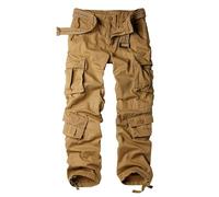 Cargo Trousers for Men UK, Heavy Duty Scratch-Resistant Work Trousers Stretchy Combat Pant Holster Tracksuit Multi Pockets Scruffs Workwear Yellow S