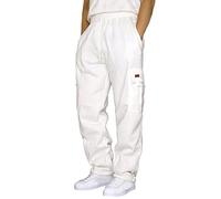 Cargo Trousers for Men UK,Men's Work Cargo Tapered Trousers Drawstring Multi Pocket Casual Cargo Pants Lightweight Outdoor Casual Hiking Walking Golf Pants Combat Trousers (A23 White,XXL)
