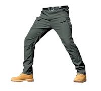 Cargo Trousers for Men UK, Military Tactical Work Pants, Solid Mens Army Combat Ripstop Trousers,Slim fit Stretch Durable Trouser, Lightweight Outdoor Workwear for Hiking Walking Travling Grey