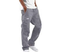 Cargo Trousers for Men UK Sale Multiple Pockets Black Red Cargo Pants Elasticated Waist Drawstring Work Trousers Solid Cotton Casual Straight Leg Trousers Summer Outdoor Climbing Sport Joggers M-3XL