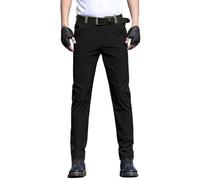 Cargo Trousers for Men UK Straight Legs Summer Thin Ice Silk Light Pants Combat Work Casual Trousers Slim Fit Chinos Comfortable Straight Legs Stretch Cargo Pants Black