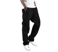 Cargo Trousers for Men UK with Multipockets Chino Jogger Pants Elasticated Waist Lounge Jogging Sweatpants Drawstring Open Hem Straight Leg Tracksuit Bottoms Solid Color Workout Joggers