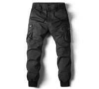 Cargo Trousers Mens Jogger Sweatpants Slim Fit Plain Tracksuit Jogging Bottoms Elastic Cuffed Activewear Trousers -Pocket Cotton Casual Ripstop Work Utility